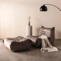Designové křeslo s taburetem Fugi hnědo-šedé