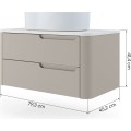 Závěsná umyvadlová skříňka s deskou Zora 79,3 cm kašmírová