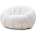 Designové relaxační křeslo KUGI 131 cm boucle bílé