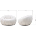 Designové relaxační křeslo KUGI 131 cm boucle bílé