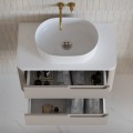 Závěsná umyvadlová skříňka s deskou Zora 79,3 cm kašmírová