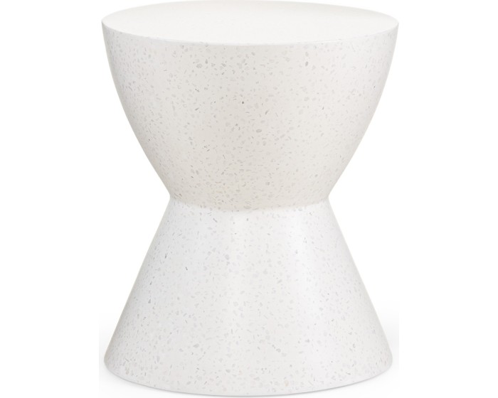 Odkládací stolek Keva 38 cm beton/terrazzo bílý