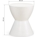 Odkládací stolek Keva 38 cm beton/terrazzo bílý