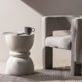 Odkládací stolek Arlan 38 cm beton/terrazzo bílý