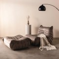 Designové sametové křeslo Fugi hnědo-šedé