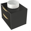 Závěsná skříňka pod umyvadlo Avila s deskou 60 cm černá/zlatá