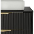 Závěsná skříňka pod umyvadlo Avila s deskou 80 cm černá/zlatá