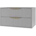 Závěsná skříňka pod umyvadlo Avila s deskou 80 cm šedá/zlatá