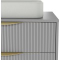 Závěsná skříňka pod umyvadlo Avila s deskou 80 cm šedá/zlatá