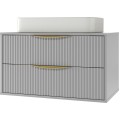 Závěsná skříňka pod umyvadlo Avila s deskou 80 cm šedá/zlatá