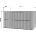 Závěsná skříňka pod umyvadlo Avila s deskou 80 cm šedá/zlatá