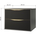 Závěsná skříňka pod umyvadlo Avila s deskou 60 cm černá/zlatá