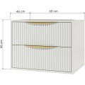 Závěsná skříňka pod umyvadlo Avila s deskou 60 cm bílá/zlatá