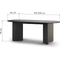 Rozkládací jídelní stůl LOU 140/200 cm černý