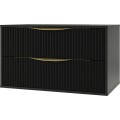 Závěsná skříňka pod umyvadlo Avila s deskou 80 cm černá/zlatá
