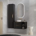 Závěsná skříňka pod umyvadlo Avila s deskou 60 cm černá/zlatá