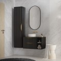 Závěsná skříňka pod umyvadlo Avila s deskou 60 cm černá/zlatá
