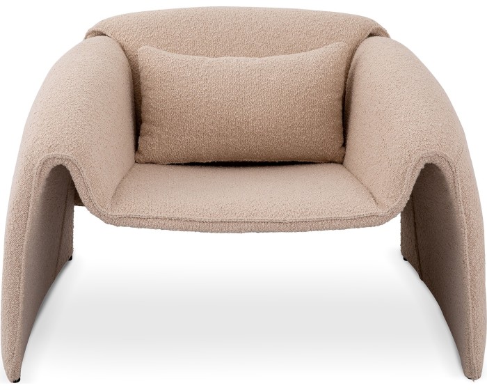Designové křeslo Miti boucle světle béžové