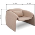 Designové křeslo Miti boucle světle béžové