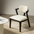 Designová jídelní židle Apulia z masivu boucle krémová