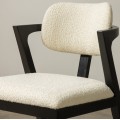 Designová jídelní židle Apulia z masivu boucle krémová