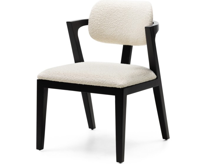 Designová jídelní židle Apulia z masivu boucle krémová