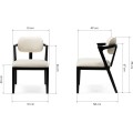 Designová jídelní židle Apulia z masivu boucle krémová