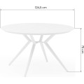 Kulatý zahradní stůl Piretto 126,5 cm bílý