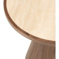 Odkládací stolek Kyoto 60 cm travertin/ořech