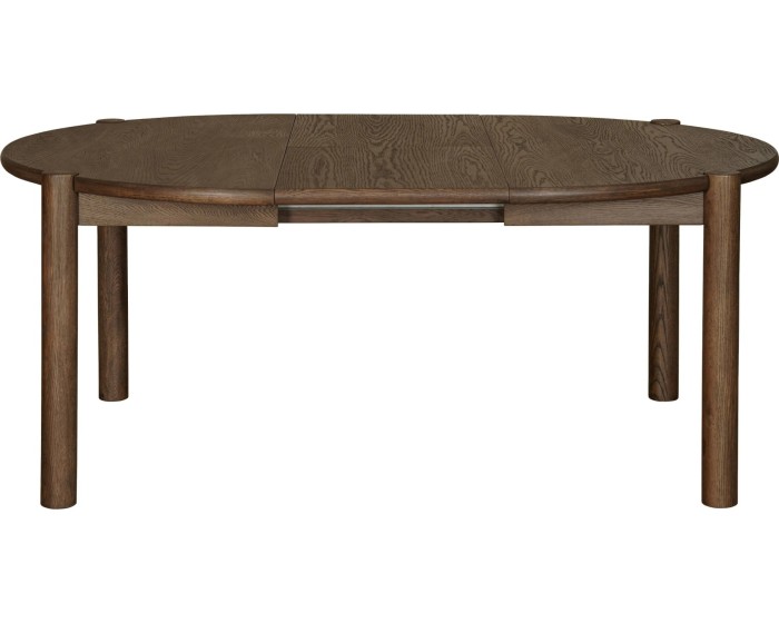 Oválný rozkládací jídelní stůl Bruna 137/187 cm z masivu dub mocha