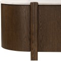 TV stolek Bruna 221 cm z masivu dub mocha/mramor krémový