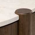 Komoda Bruna 173 cm z masivu dub mocha/mramor krémový
