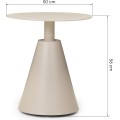 Kulatý zahradní stůl Piretto 50 cm béžový