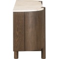 Komoda Bruna 173 cm z masivu dub mocha/mramor krémový