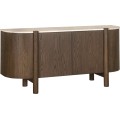 Komoda Bruna 173 cm z masivu dub mocha/mramor krémový