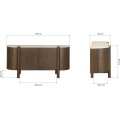 Komoda Bruna 173 cm z masivu dub mocha/mramor krémový