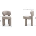 Jídelní designová židle Falone boucle šedo-béžová