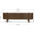 TV stolek Bruna 221 cm z masivu dub mocha/mramor krémový