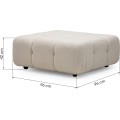Modulový taburet Fluf Big 96 cm boucle světle béžový