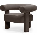 Designové křeslo Hella samet hnědé