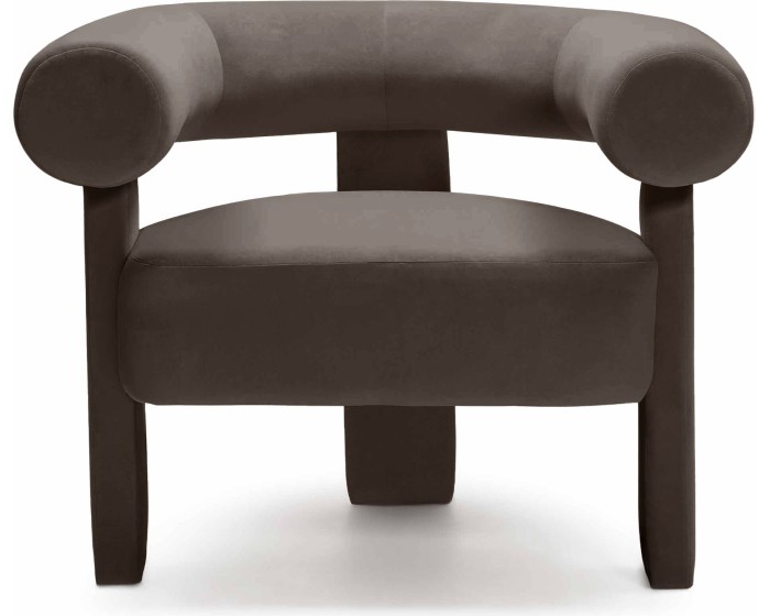 Designové křeslo Hella samet hnědé