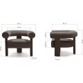 Designové křeslo Hella samet hnědé