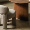 Jídelní designová židle Falone boucle šedo-béžová
