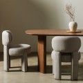 Jídelní designová židle Falone boucle šedo-béžová