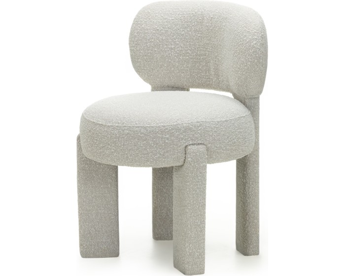 Designová jídelní židle Falone bouclé béžovo-šedá