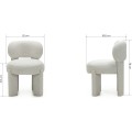 Designová jídelní židle Falone bouclé béžovo-šedá
