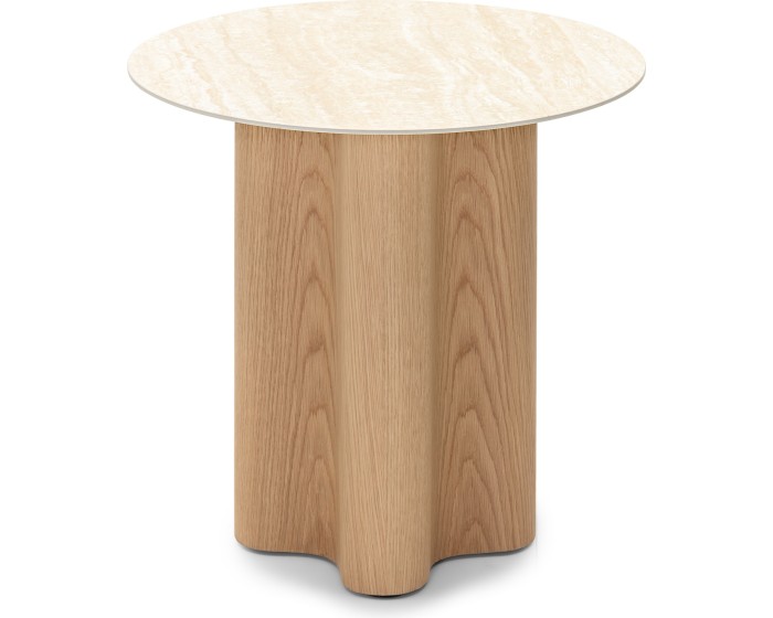 Odkládací stolek Alesund 60 cm travertin/dub přírodní