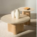 Odkládací stolek Alesund 60 cm travertin/dub přírodní