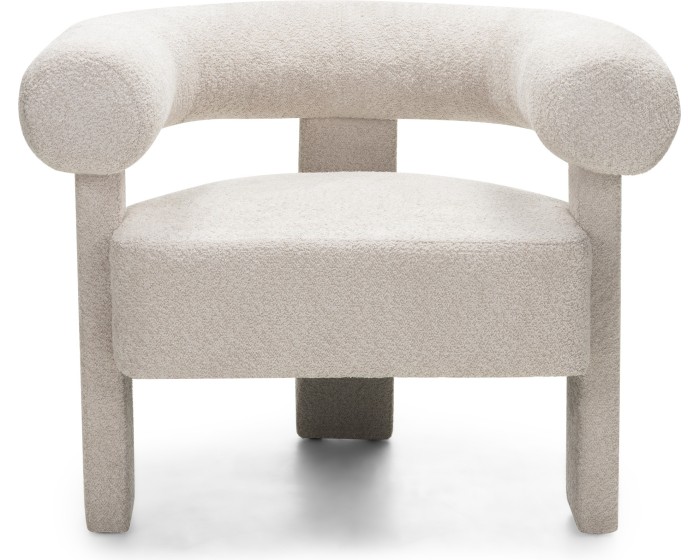 Designové křeslo Hella bouclé béžové