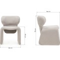 Designová jídelní židle Nabila bouclé šedá